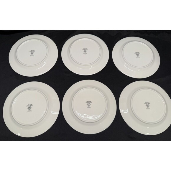 Set 6 Vintage Noritake Ivory China Linton 8.25” Round Salad Plates Gold Rimmed - Picture 3 of 8